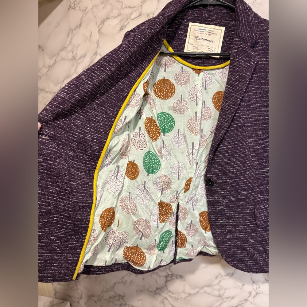NEW Cartonnier Anthropologie Blazer Jacket Purple XS - Picture 4 of 7